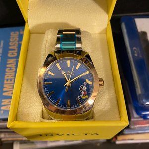 Invicta Mickey Mouse Watch with Stainless Steel and Gold-Tone Band - BRAND NEW
